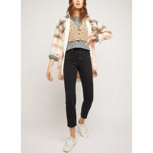 Free People Women’s Black Out Zip Fly Stovepipe Jeans Size 25